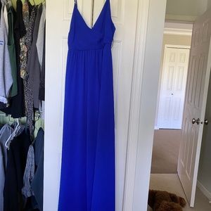 Blue floor length dress